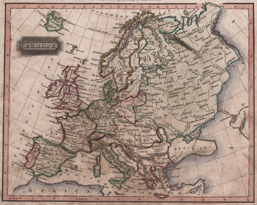 original antique map of Europe